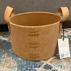 Faux Leather Storage Bin Camel Brown by Hearth & Hand with Magnolia Small New